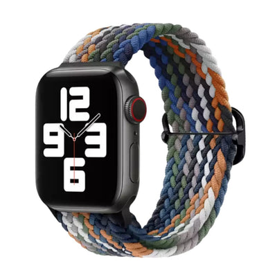 Elastic Braided Apple Watch Band in Colourful Jeans - ALK DESIGNS