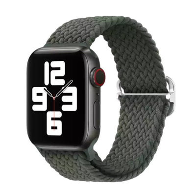 Elastic Braided Apple Watch Band in Olive Green - ALK DESIGNS