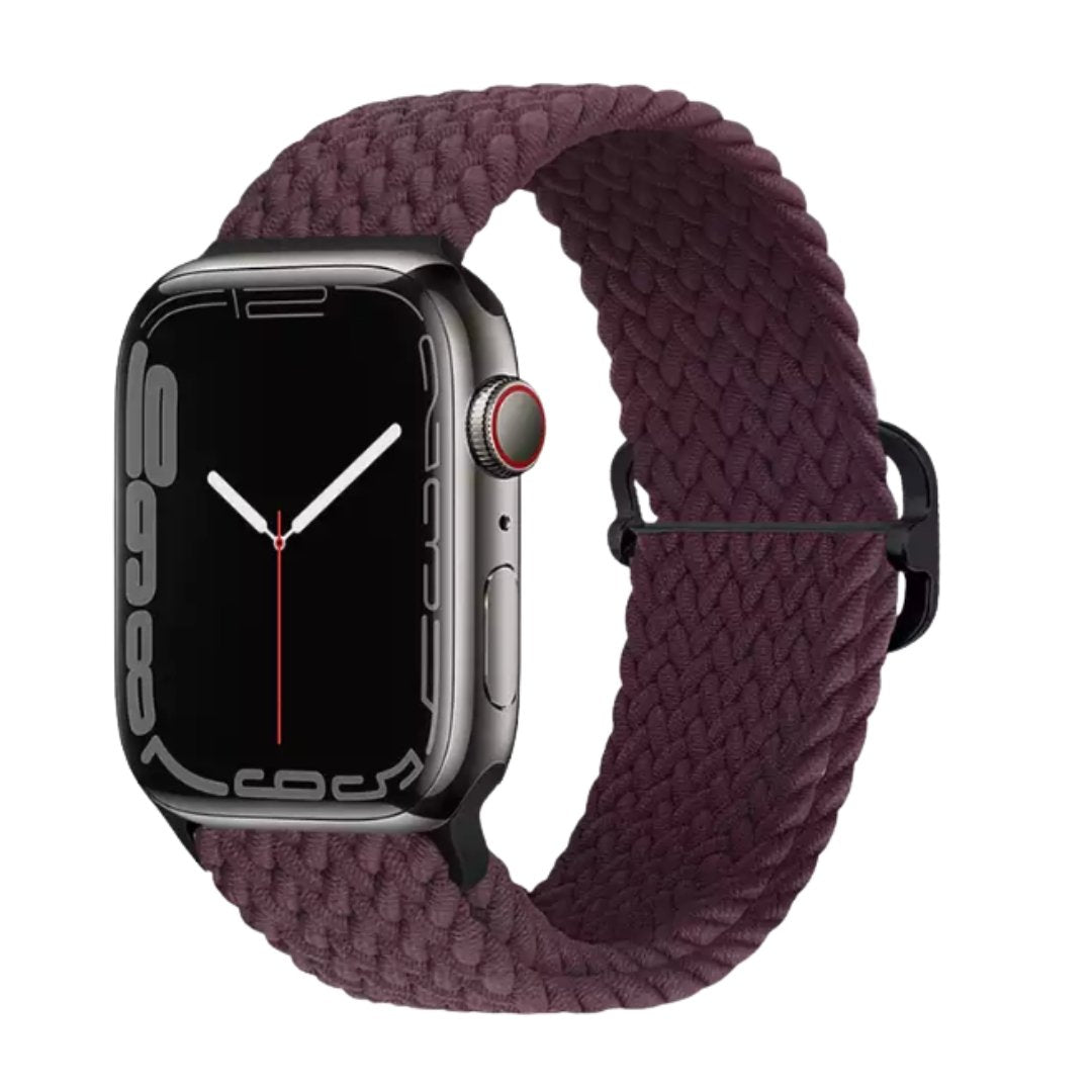 Elastic Braided Apple Watch Band in Red Cherry - ALK DESIGNS