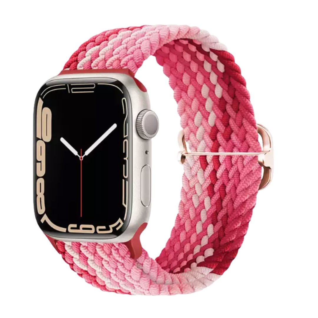 Elastic Braided Apple Watch Band in Strawberry - ALK DESIGNS