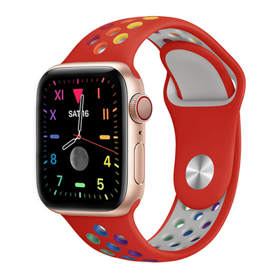 ALK Rainbow Sport Silicone Band for Apple Watch in Red Rainbow